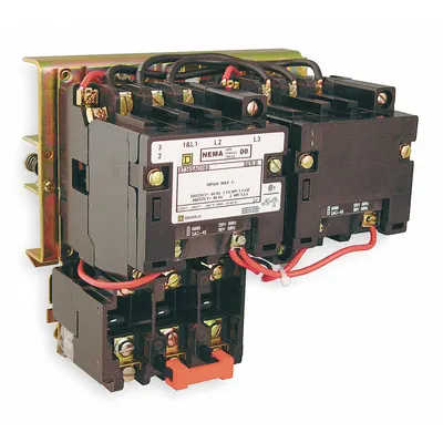 SQUARE D NEMA Magnetic Motor Starter: Reversing, 3 Poles, NEMA Size 0, 18 A - Reversing Starters with Electronic Overloads