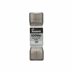Midget fast-acting cylindrical fuse rated 100 mA at 600 V AC. Measures 13/32 in x 1 3/8 in. Provides overcurrent protection in industrial control panels, motor starters, and power supplies where rapid response to fault currents is required.