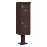 Parcel Locker: 2 Doors, Vertical, 62 in H x 16 in W x 18 in D, Pedestal Mounting, Lockable (MPN 3302BRZ-U)