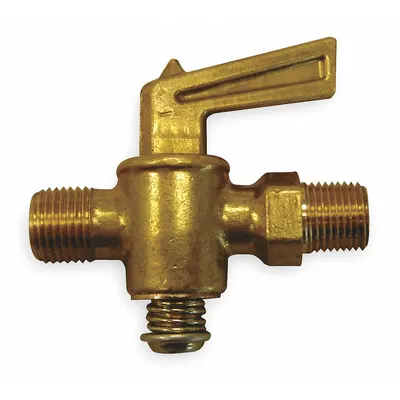 HANSEN Ground Plug Valve: For Fluids Media, 2-Way, 5/8 in Pipe Size, Brass, Compression x MNPT - Inline Brass Plug Valves