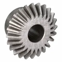 Steel straight tooth miter gear with 24 teeth, 20° pressure angle, and 1/2 in bore. Designed for 1:1 ratio, 90-degree power transmission in inch-system industrial machinery such as conveyors and machine tools.