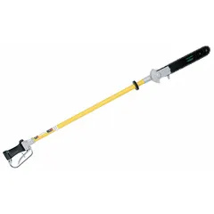 Hydraulic long reach chain saw with 13 in bar, 62 1/2 in overall length. Operates at max 2000 psi and 8 gpm. Fiberglass handle. Pressure port 9/16 in - 18 SAE O-Ring, return port 3/4 in - 16 SAE O-Ring. Used for tree trimming and pruning from ground level.