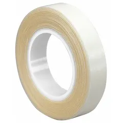Transparent polyurethane film tape with acrylic adhesive, 1 in wide, 5 yd long, 14 mil thick. Provides abrasion-resistant surface protection for equipment, panels, and components in industrial environments such as machining and material handling.