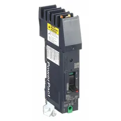 20 A, 1-pole BGA series molded case circuit breaker rated 100kA at 240V AC with fixed instantaneous trip. Features I-Line ON End terminal connection and Phase Connection A. Used for overload and short-circuit protection in commercial and industrial 240V AC systems.