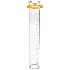 Class A graduated cylinder with 1 L capacity, calibrated to deliver (TD) with 10 mL graduation increments from 50 mL to 1 L. Made from USP Type I borosilicate glass meeting ASTM E438-92 (2011). Includes a protective bumper. Suitable for precise liquid measurement in analytical and general laboratory applications.