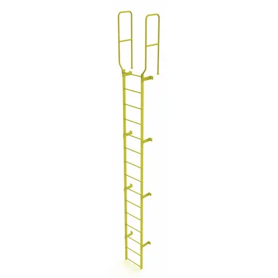 TRI-ARC Ladder,Walk-Thru Fixed,Steel,15-Rung: 18 ft Overall Ht, 28 in Overall Wd - Fixed Ladders