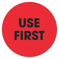 Use First Label: Use First, 2 in x 2 in, Red (MPN DL1250)