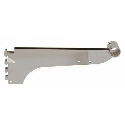 ECONOCO Round Tubing Bracket: Double, 1 in Slot Spacing, 1/2 in Slot Lg - Tubing Brackets for Slotted-Standard Shelving