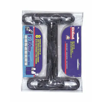 EKLIND Hex Key Set: 6 - 10 Pieces, Hex-T 6 Inch, T, Metric, Std End, Long, 8 Pieces - T-Shaped Hex Key Sets