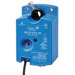 This proportional, non-spring return actuator delivers 35 in-lb of torque with a 93° stroke and CW/CCW shaft rotation. It operates on 24V AC input and is plenum rated with hardwired electrical connections. Compatible with building automation systems, it is used for positioning dampers, VAV boxes, and zone valves in HVAC applications.