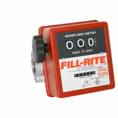 This nutating disc totalizer measures fuel volumes with +/-1% accuracy. It features a mechanical display and standard frequency pulse output. Constructed with aluminum body and Buna-N seals and O-rings, it is compatible with B20, diesel, E15, gasoline, and kerosene. Connections are FNPT, and the unit measures in liters.