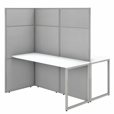 BUSH BUSINESS FURNITURE Office Cubicle with Privacy Panels, 60 in Wd, White - Office Cubicles with Privacy Panels