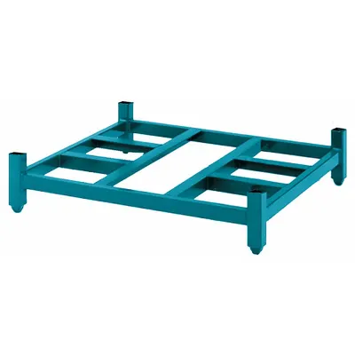 STEEL KING Stack Rack Base: 48 in x 48 in x 10 1/2 in, Open Decking, 4,000 lb Load Capacity - Open-Deck Stack Rack Bases