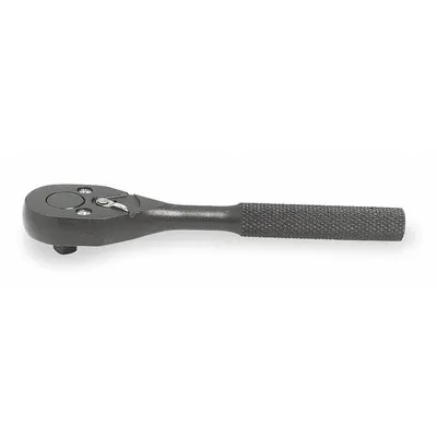 PROTO Hand Ratchet: Pear, Reversible, 5 in Overall Lg, Black Oxide, 15° Min Arc Swing - Standard-Head Ratchets