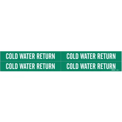 BRADY Cold Water Return Adhesive Pipe Markers