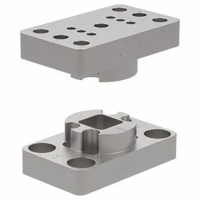 DE-STA-CO Array Tool Plate MM-T-05, 30 mm L x 50 mm Wd. x 16 mm Ht., ISO 50 - Cobotic End-of-Arm Tool Plate Kits