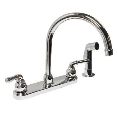 DOMINION FAUCETS Gooseneck Kitchen Faucet: Gold - Centerset Kitchen Faucets