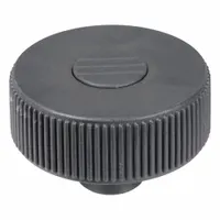 Hand Knob: Knurled, Plastic w/ SS Thread, M12 Thread, 18 mm Thread Lg, 63 mm Dia, Gray (MPN K0261.2312)