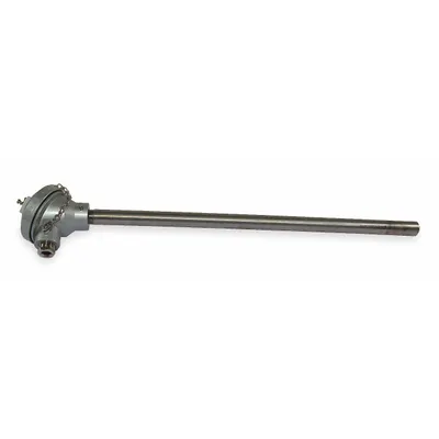 TEMPCO Type J Thermocouple with Pipe Connection, 12 in Probe, Rounded Tip - Thermocouples with Pipe Connection
