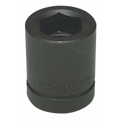 WRIGHT TOOL Impact Socket: 1 in Drive Size, Metric, 34 mm Socket Size, 6-Point, Std - 1" Drive Impact Sockets