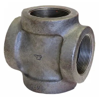 ANVIL Metal Pipe Cross: 2 1/2 in x 2 1/2 in x 2 1/2 in x 2 1/2 in, Class 125 - Low-Pressure Threaded Pipe Fittings