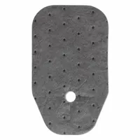 PIG Sorbent Pad: 1 3/4 oz Volume Absorbed Per Pad, 8 1/2 in x 5 in Pad Size (L x W), Gray, 10 PK (MPN MAT2230)