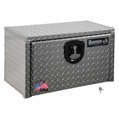 BUYERS PRODUCTS Single Drop-Down Door Box, Silver, Keyed - Single Drop-Down Door Boxes