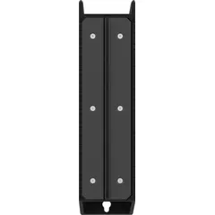Black nylon clip for mounting laser levels to track systems. Overall height 10 in, overall width 2-5/8 in. Used in layout and alignment tasks where a secure attachment point is needed.