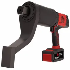 Cordless torque wrench from the CP86 series with a square drive. Delivers a fastening torque of 5,970 ft-lb at a no-load speed of 1 RPM. Suitable for heavy-duty bolting applications in industrial maintenance, wind energy, mining, and construction.
