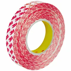 This permanent double-sided film tape features an acrylic adhesive on a polyester film backing, providing dimensional stability for mounting, splicing, and bonding applications. With a thickness of 8 mil, it is suited for indoor use where a thin, strong adhesive layer is required. The tape is supplied in a 1-inch-wide, 54 3/4-yard roll.