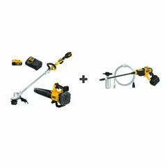 This combination kit includes a 20V MAX* Power Cleaner and a blower delivering 125 mph max air speed and 450 cfm air flow. Powered by a 4.0 Ah battery, it is suited for outdoor cleaning and debris removal tasks such as washing light surfaces and clearing leaves from driveways, patios, and worksites.