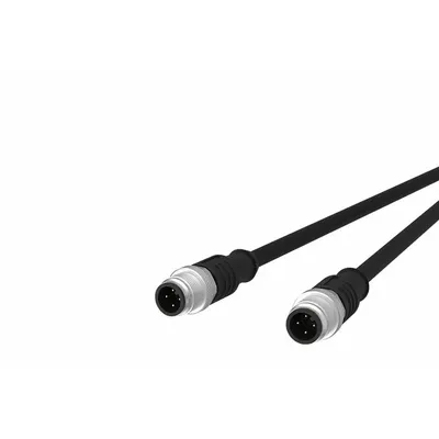 METZ CONNECT Sensor Cable: M12 Female Straight X M12 Female Straight, 4 Pins, Black - Double-Ended Cordsets with PUR Jacket for Twisting Applications