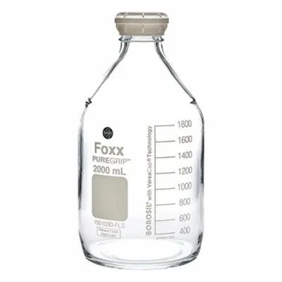 OEM Safety Coated Wide Mouth Round Glass Lab Bottles