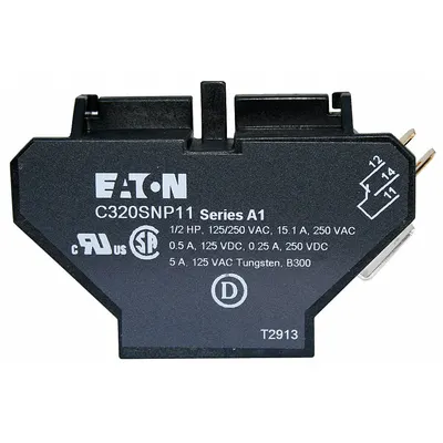 EATON Auxiliary Contact: 1NO/1NC, 10 A Max Current (AC), Side Mount, Side-Mounted - Eaton Auxiliary Contacts
