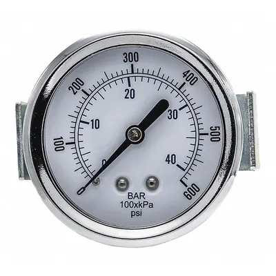 PIC GAUGES U-Clamp Panel-Mount Pressure Gauge - U-Clamp Panel-Mount with Copper Wetted Parts