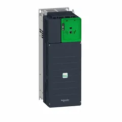 Three-phase output variable frequency drive rated for 50 hp. Compact, programmable unit without bypass. Suitable for industrial motor speed and torque control applications such as pumps, fans, and conveyors.
