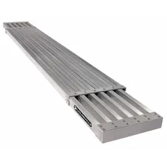 This aluminum ladder plank provides a stable platform for scaffolding systems. With a 9 ft maximum overall length and 14 in overall width, it is suited for use as a walking and working surface at height. The aluminum construction offers corrosion resistance and lightweight handling.