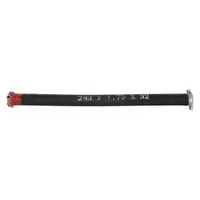 This steel torsion spring features a right-hand wind direction and closed drawbar ends. With a 0.243 in wire diameter, 2 1/4 in outside diameter, and 180° deflection angle, it is used in counterbalance systems for overhead doors and similar applications