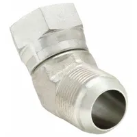 Hydraulic Hose Adapter: 3/4 in x 3/4 in Fitting Size, Male x Female, JIC x JIC, Swivel, 45° Elbow (MPN 2070-12-12s)