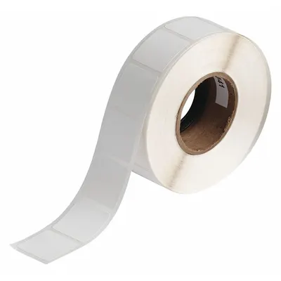 BRADY Pre-Cut Label Stock Roll: Square, 1 in x 1 in, 1 in x 1 in - Brady Inkjet Precut Label Rolls