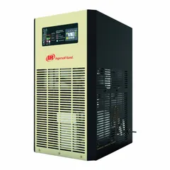 This cycling refrigerated compressed air dryer removes moisture from compressed air systems to achieve ISO Class 4 quality. It operates at 100 cfm, 115V AC, with 1 in FPT connections and a 39°F dew point. The D-EC control technology enables energy-efficient operation. Typical applications include pneumatic tools, instrumentation, and manufacturing processes where dry air prevents corrosion and contamination.