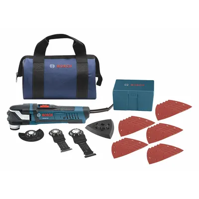 BOSCH Oscillating Tool Kit: 8,000 to 20,000, 3° Oscillation Angle, 4 A Current - Bosch Corded Oscillating Tools