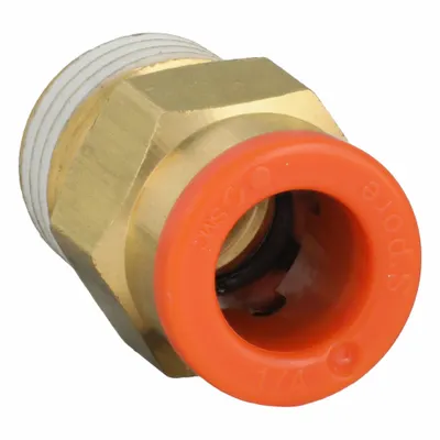 SMC KQ2H07-34AS Push-to-Connect x MNPT Adapter - Polybutylene & Brass Tube Fittings