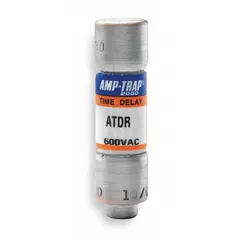 Time-delay cylindrical fuse rated 250 mA at 600 V AC, with dual-element construction and melamine body. Non-indicating, 13/32 in x 1 1/2 in size. Suitable for branch circuit protection in applications where temporary inrush currents occur, such as motor and transformer circuits.