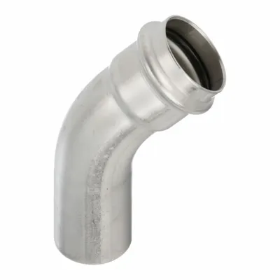 VIEGA PROPRESS 45° Press-Fit x FTG Elbow, 1 1/2 in CTS x 1 1/2 in CTS - Potable Water Stainless Steel Press Tube Fittings