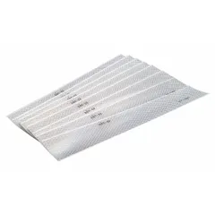 White reflective tape with acrylic adhesive, each strip 2 inches wide by 12 inches long, supplied in a 100-pack. Designed for use on trucks and trailers to enhance visibility in low-light conditions. Suitable for vehicle marking and safety applications.