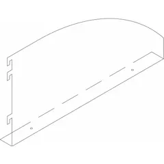 This steel bookend bracket is designed for supporting shelving in laboratory environments. It has an 8-inch overall length and is constructed from 14-gauge steel with a Petal White finish. The bracket provides a stable mounting point for lab shelves, helping organize equipment and supplies.