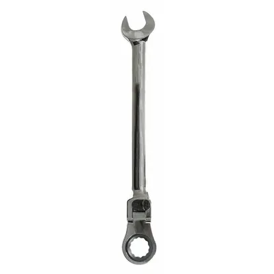 WESTWARD Combination Wrench: Alloy Steel, Chrome, 21 mm Head Size, 12 1/2 in Overall Lg - Metric 12-Point Ratcheting Combination Wrenches