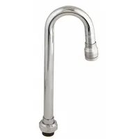 T&S BRASS Spout: Spout, Gooseneck, Swivel Spout, Brass, Chrome, 26.3 gpm Flow Rate, Laminar, Nozzle (MPN 132X)