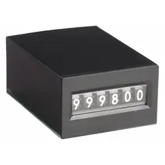 This analog electromechanical counter is designed for rear panel mounting and operates on 115 V AC. It provides a mechanical counting mechanism suitable for tracking cycles, events, or production quantities in industrial machinery and process control systems. Typical applications include OEM panels, conveyor systems, and packaging equipment.